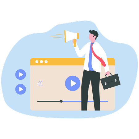 Businessman doing marketing  Illustration