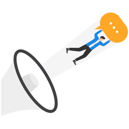 Businessman doing marketing  Illustration