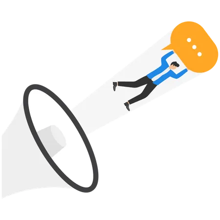 Businessman doing marketing  Illustration