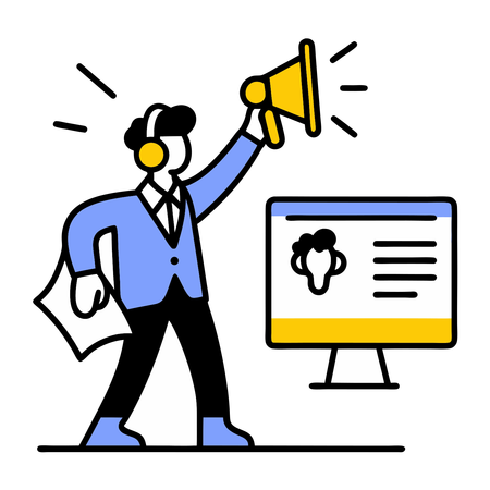 Businessman doing marketing  Illustration