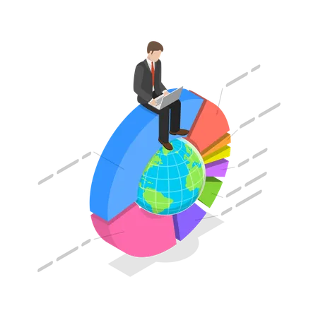 3 D Isometric Flat Vector Illustration Of World Stock Market Mutual Fund Or Assets Illustration