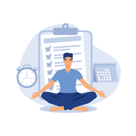 Businessman doing meditate  Illustration