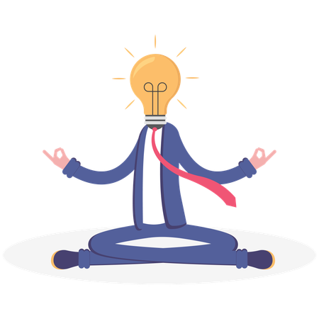 Businessman doing meditating  Illustration