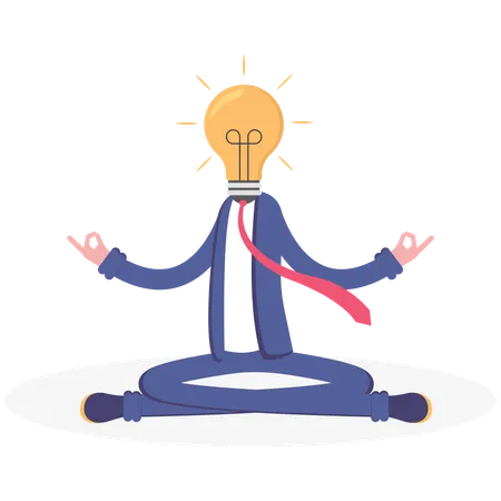 Businessman doing meditating  Illustration