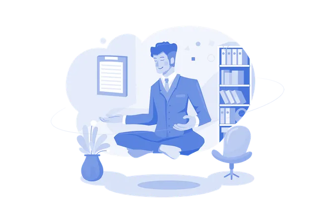 Businessman Doing Meditation Illustration Concept On A White Background Illustration