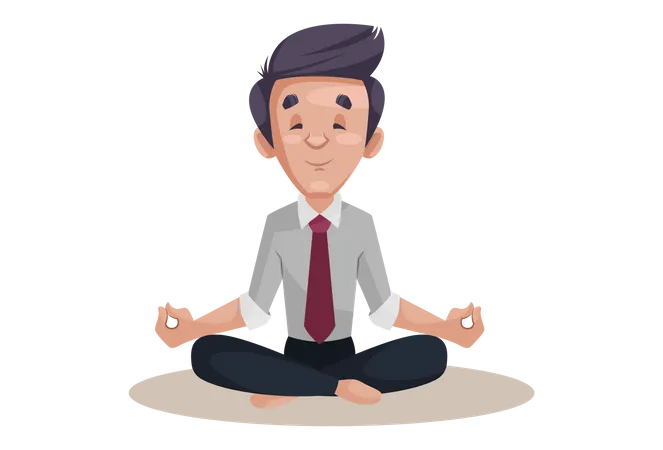 Businessman doing meditation Illustration