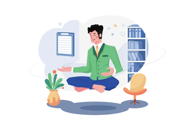 Businessman Doing Meditation Illustration Concept A Flat Illustration Isolated On White Background Illustration