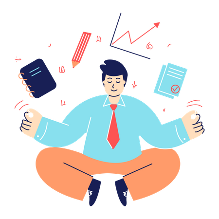 Businessman doing meditation  Illustration