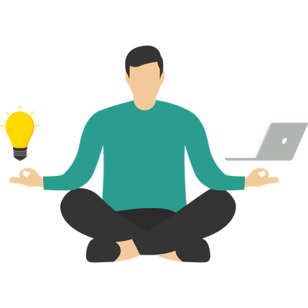 Businessman doing Meditation  Illustration