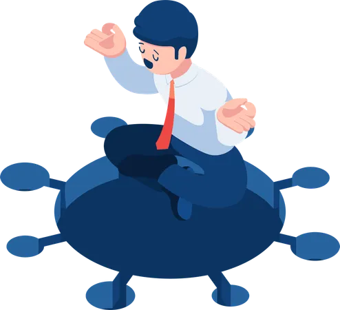 Businessman Doing Meditation  Illustration