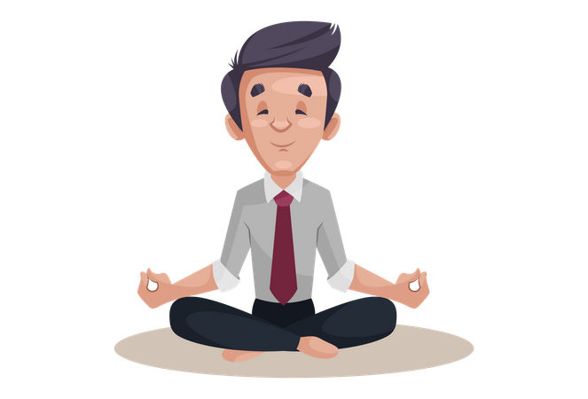 Businessman doing meditation  Illustration
