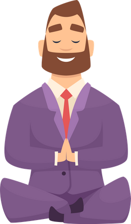 Businessman Doing Meditation  イラスト