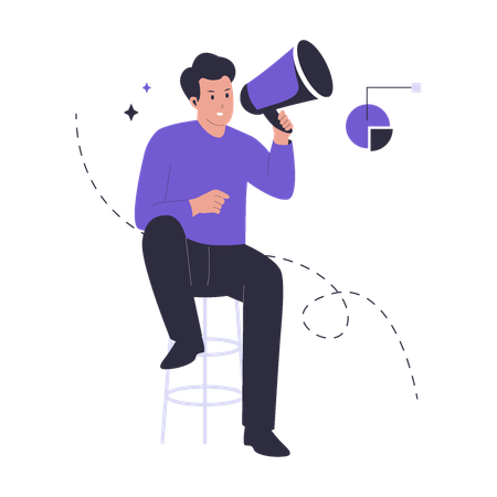 Businessman doing megaphone marketing  Illustration