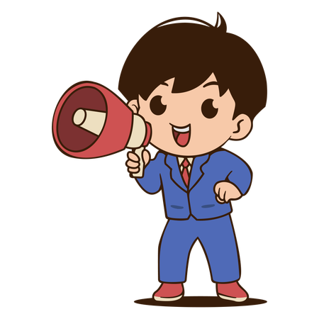 Businessman doing megaphone marketing  Illustration