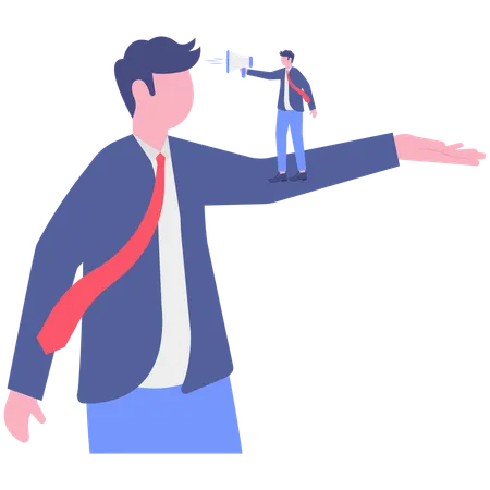 Businessman doing megaphone marketing  Illustration
