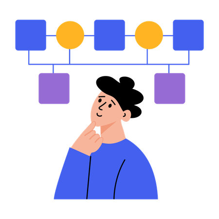 Businessman doing mind mapping  Illustration