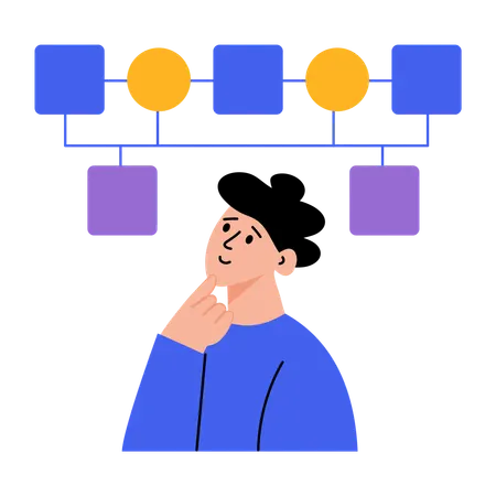 Businessman doing mind mapping  Illustration