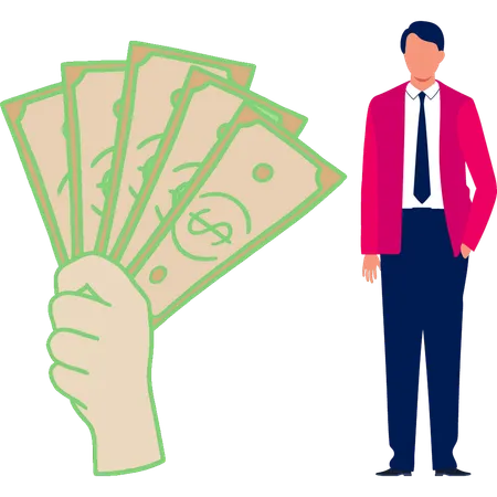 Businessman doing money donated  Illustration