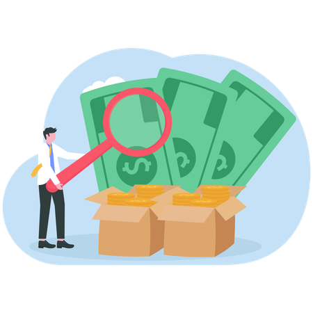 Businessman doing money laundering  Illustration