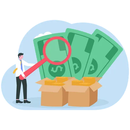 Businessman doing money laundering  Illustration