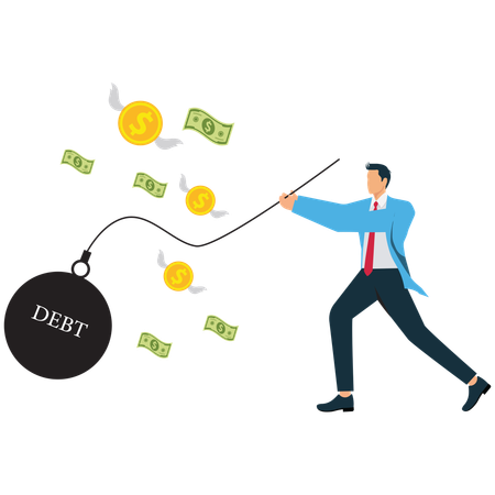 Businessman doing Money management  Illustration
