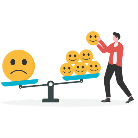 Businessman doing Mood monitoring  Illustration