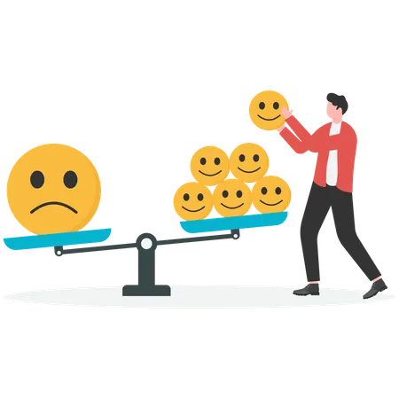 Businessman doing Mood monitoring  Illustration