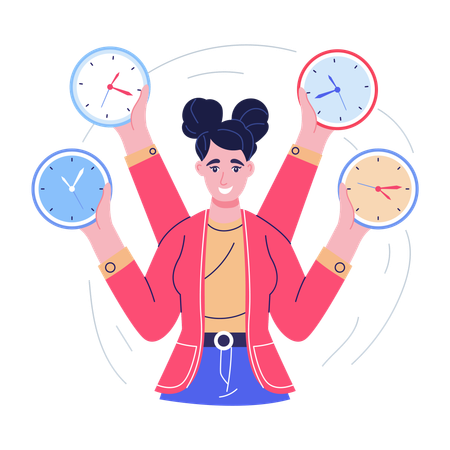 Businessman doing multi tasking  Illustration