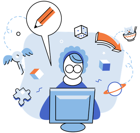 Businessman doing multi-tasking jobs  Illustration