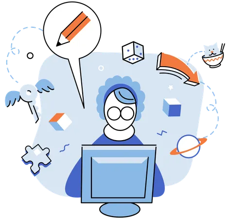 Businessman doing multi-tasking jobs  Illustration