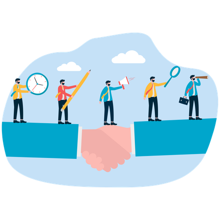 Businessman doing multitasking jobs  Illustration