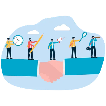 Businessman doing multitasking jobs  Illustration