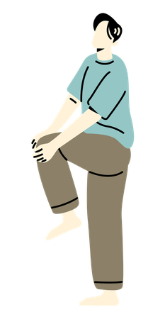 Businessman doing Office Exercise  イラスト