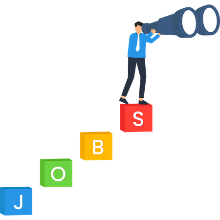 Businessman doing on job search  Illustration