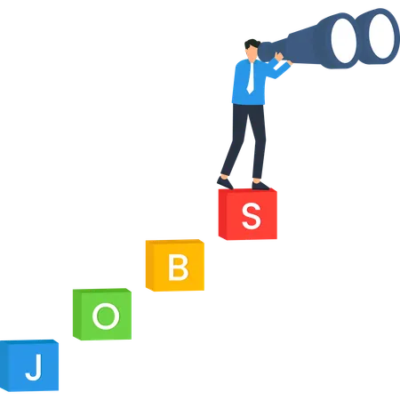 Businessman doing on job search  Illustration