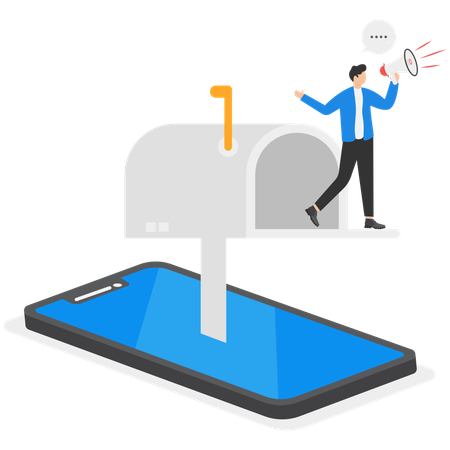 Businessman doing online Business marketing  Illustration