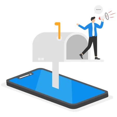 Businessman doing online Business marketing  Illustration