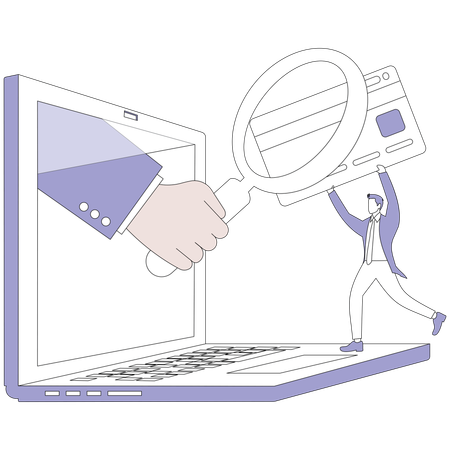 Businessman doing online card payment  Illustration