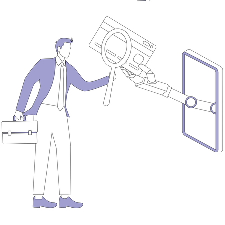 Businessman doing online card payment  Illustration
