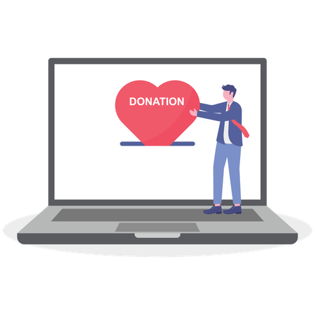 Businessman doing online donation  Illustration