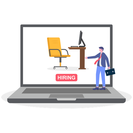Businessman doing online hiring  Illustration