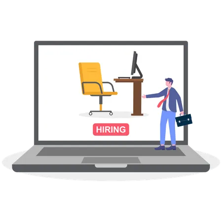 Businessman doing online hiring  Illustration
