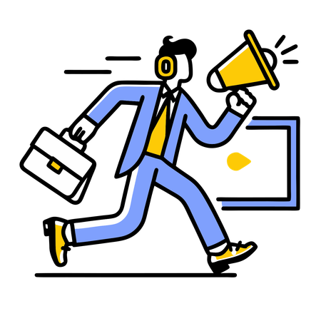 Businessman doing online marketing  Illustration
