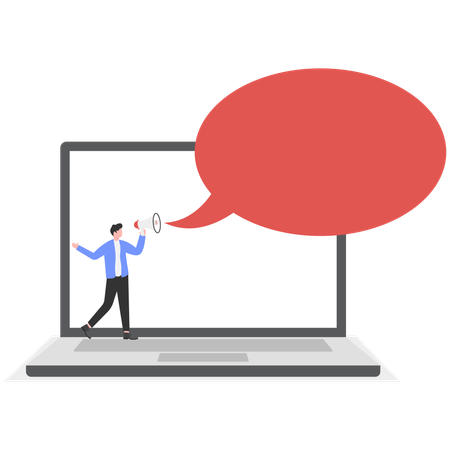 Businessman Doing Online Marketing  Illustration