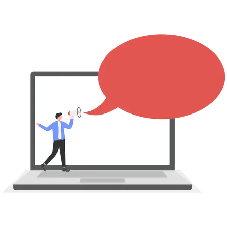 Businessman Doing Online Marketing  Illustration