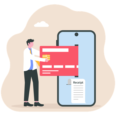 Businessman doing online payment  Illustration