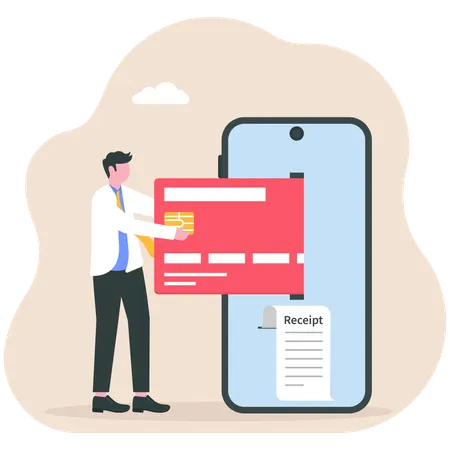 Businessman doing online payment  Illustration