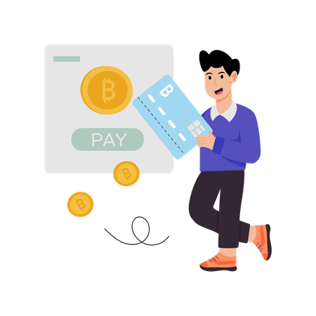 Businessman doing online payment  Illustration