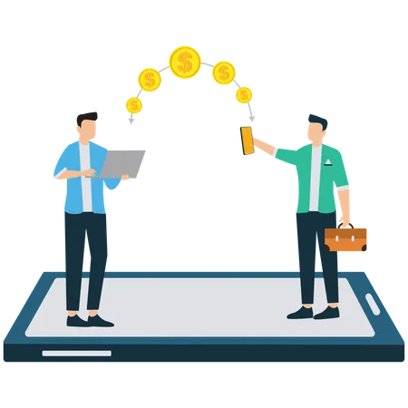 Businessman doing online Payment Transaction  Illustration