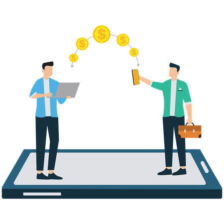 Businessman doing online Payment Transaction  Illustration